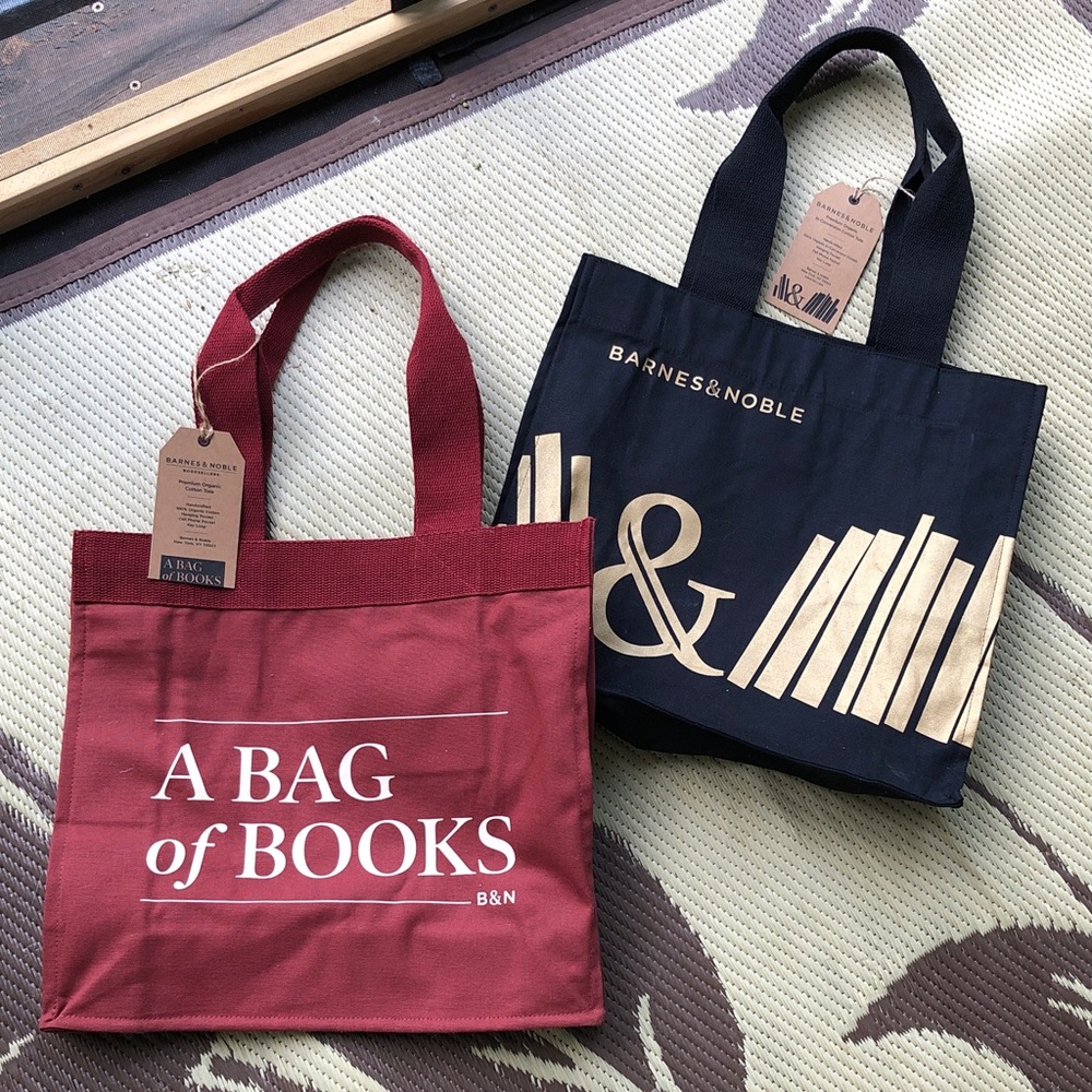 NEW Pair Barnes & Noble Book bags Totes Library Lover Reading